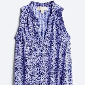 Michael Kors Cerinna Ruffle Trim Split Neck Knit Top, Purple